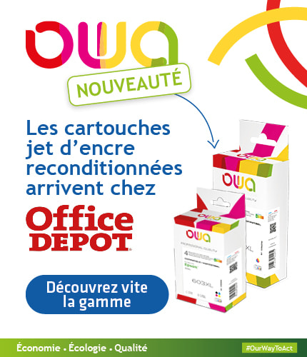 OWA, les cartouches jet d'encre reconditionnées arrivent chez Office DEPOT