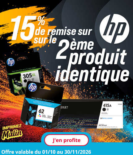 HP -15% de remise sur le 2ème produit identique